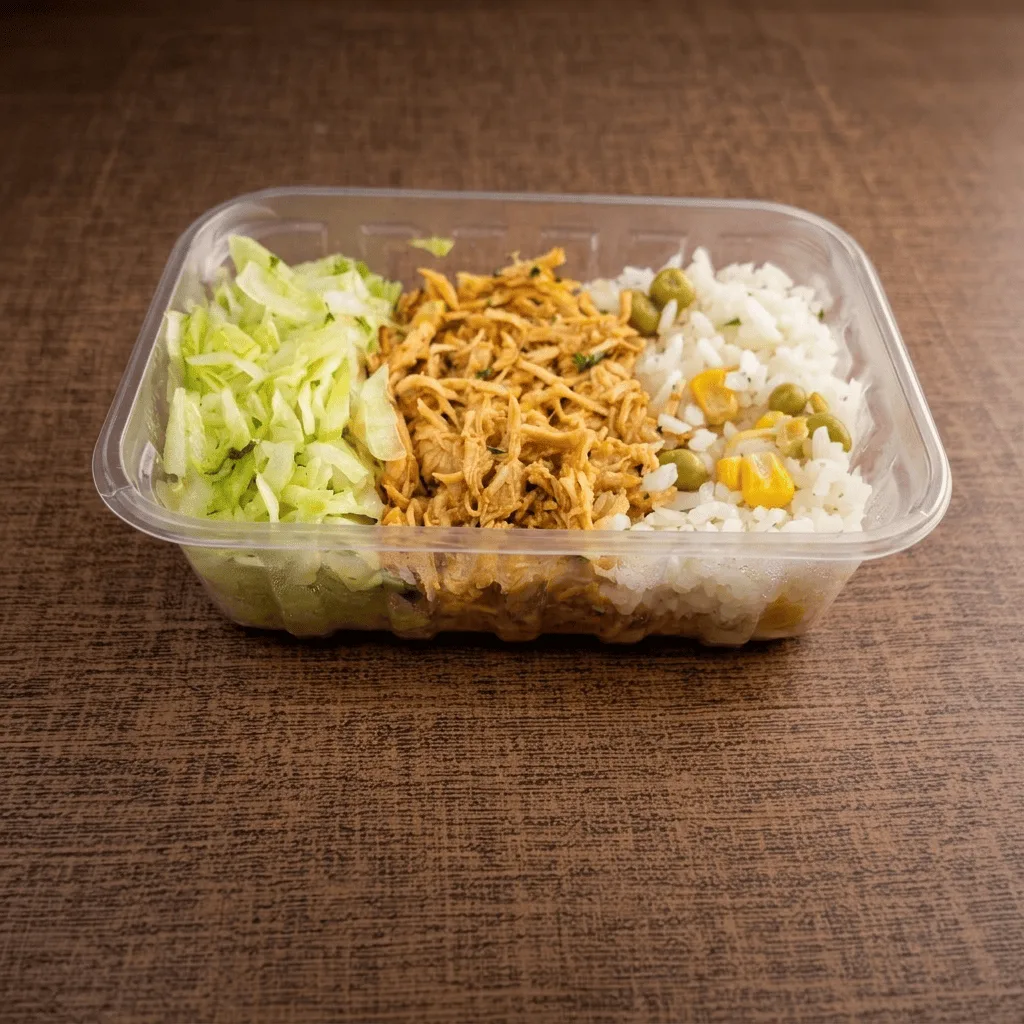 Arroz a grega com frango desfiado (300G)